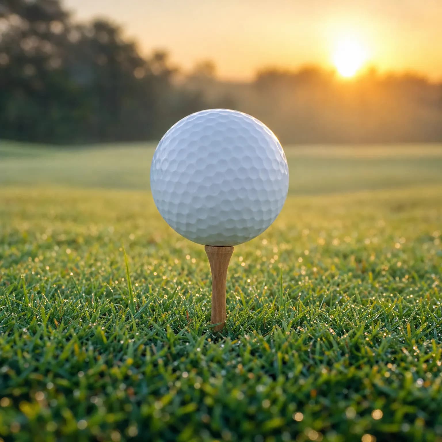 A tour golf ball sitting on a tee